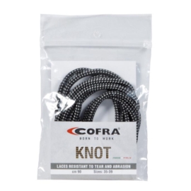 Cofra Knot Fekete/Gyöngy Cipőfűző 90 cm