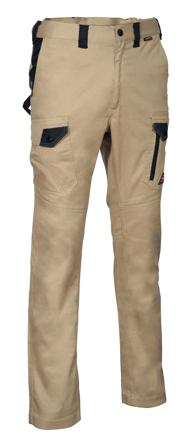 Cofra Jember Khaki/Fekete Stretch Derekas nadrág