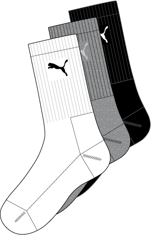Puma Sport zokni - 3pár/csomag